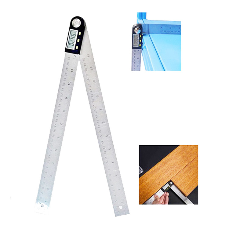 360 Degrees Measurement 2 In 1 Digital Display Woodworking Angle Ruler meter 0-200 300 500 Stainless Steel Ruler