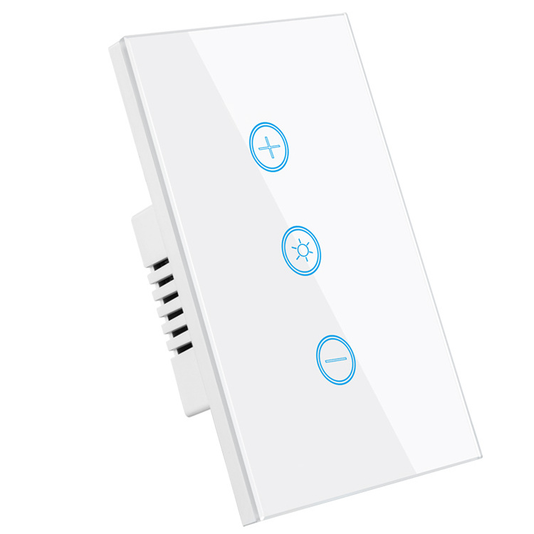 Luxury Style Glass Smart Wifi Dimmer Wall Switches Touch Dimmer Light Switch Fan Tuya Alexa Google Light Switch