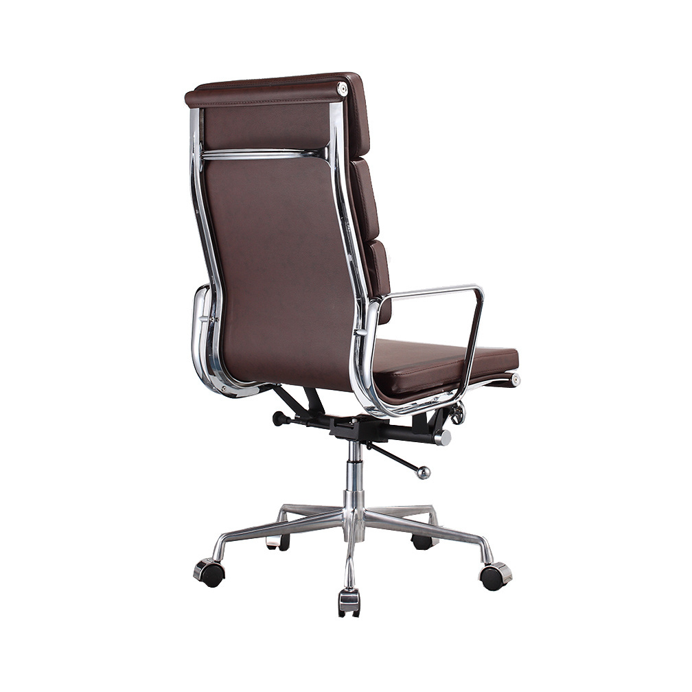 Designer vintage leather high back aluminium base executive swivel EA219 office chairs