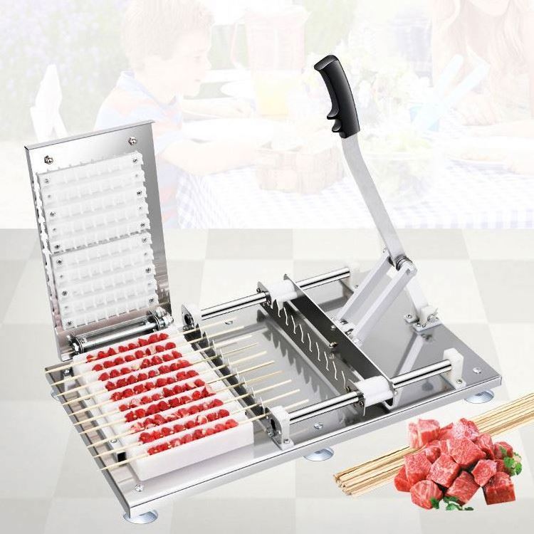 TA093 Gadgets manual kebab grill bbq stainless steel bamboo vegetable ball meat skewer machine