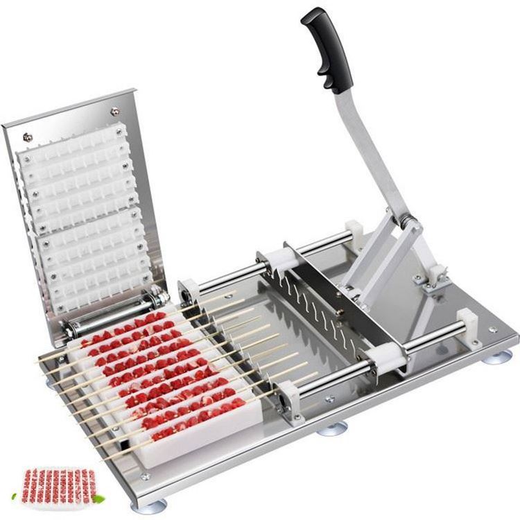 TA093 Gadgets manual kebab grill bbq stainless steel bamboo vegetable ball meat skewer machine