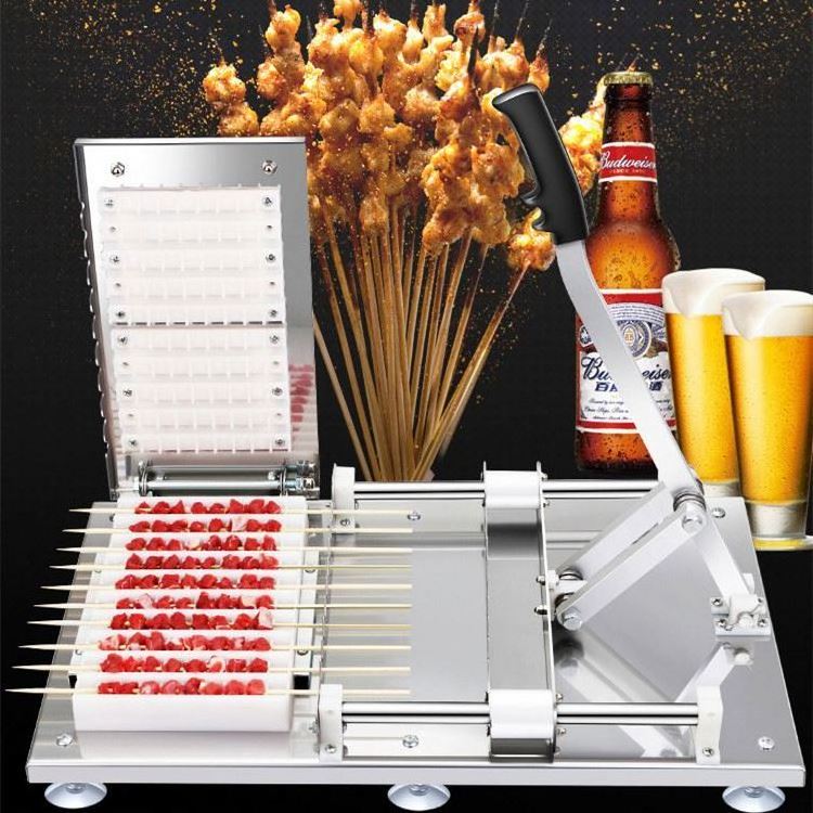 TA093 Gadgets manual kebab grill bbq stainless steel bamboo vegetable ball meat skewer machine