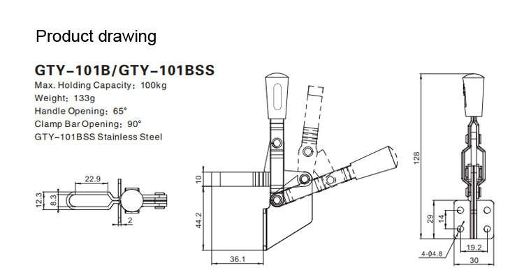 Stainless Steel Vertical Hold Down Clamps 101B Toggle Clamp