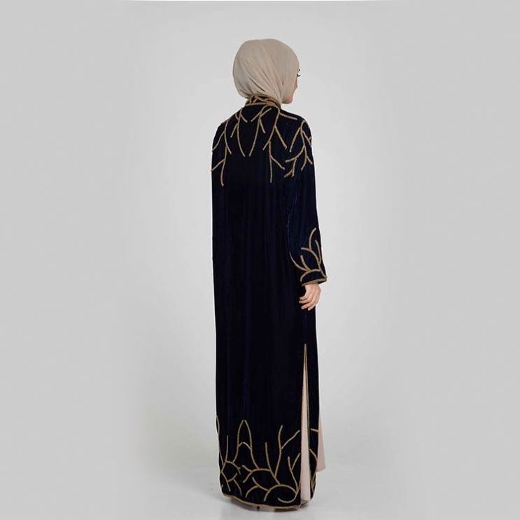 2019 High Quality Online Shopping Pleated Beautiful Lady Fashion Velvet Dress Print Latest Abaya Designs