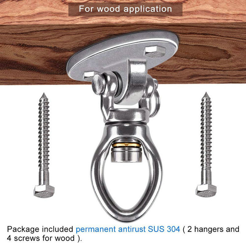 Heavy Duty 360 Swivel Swing Hangers, Stainless Steel Swing Hook for Ceiling Wood Porch Swing Hanging kit Playgro