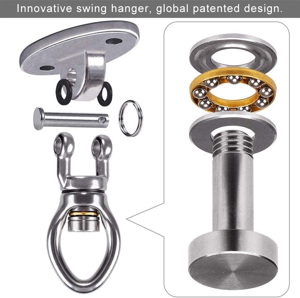 Heavy Duty 360 Swivel Swing Hangers, Stainless Steel Swing Hook for Ceiling Wood Porch Swing Hanging kit Playgro