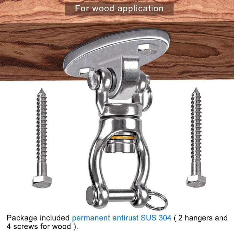 Heavy Duty Porch Swing Hanger 360 Swivel Ceiling Hooks for Punching Bag Hammock Chair Hanging Hardware Kit with Chain and Spring