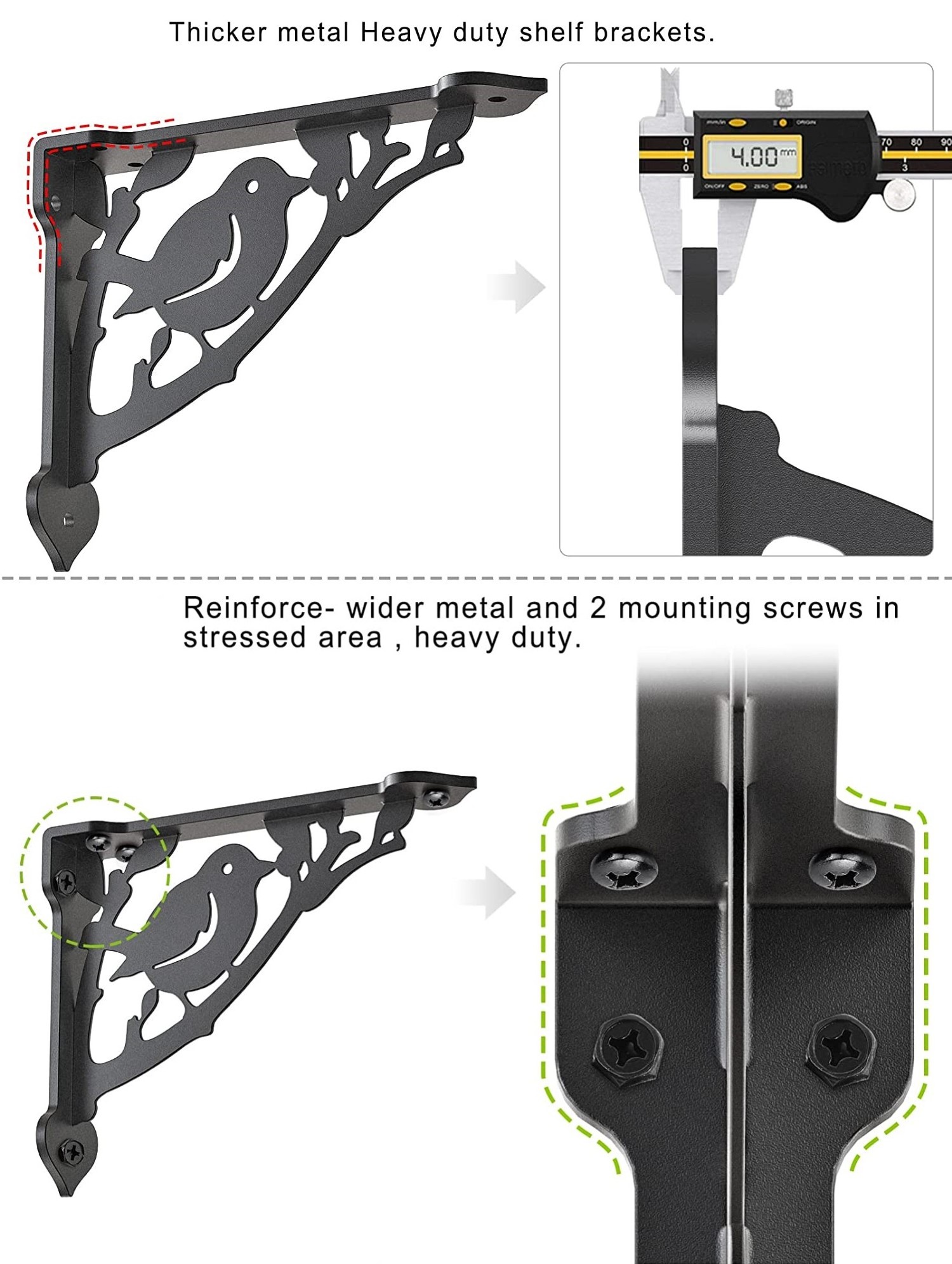 OEM L Shelf Bracket Heavy Duty DIY Open Shelving Hardware Included Iron Metal Scaffold Black Wall Floating Shelf Brackets