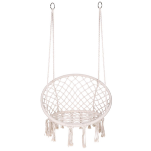 Wholesale Cheap Nordic Style Heavy duty 330 Lbs Round Hanging Chair Macrame Fringe Patio Swing Hammock Cotton Rope hammock Swing