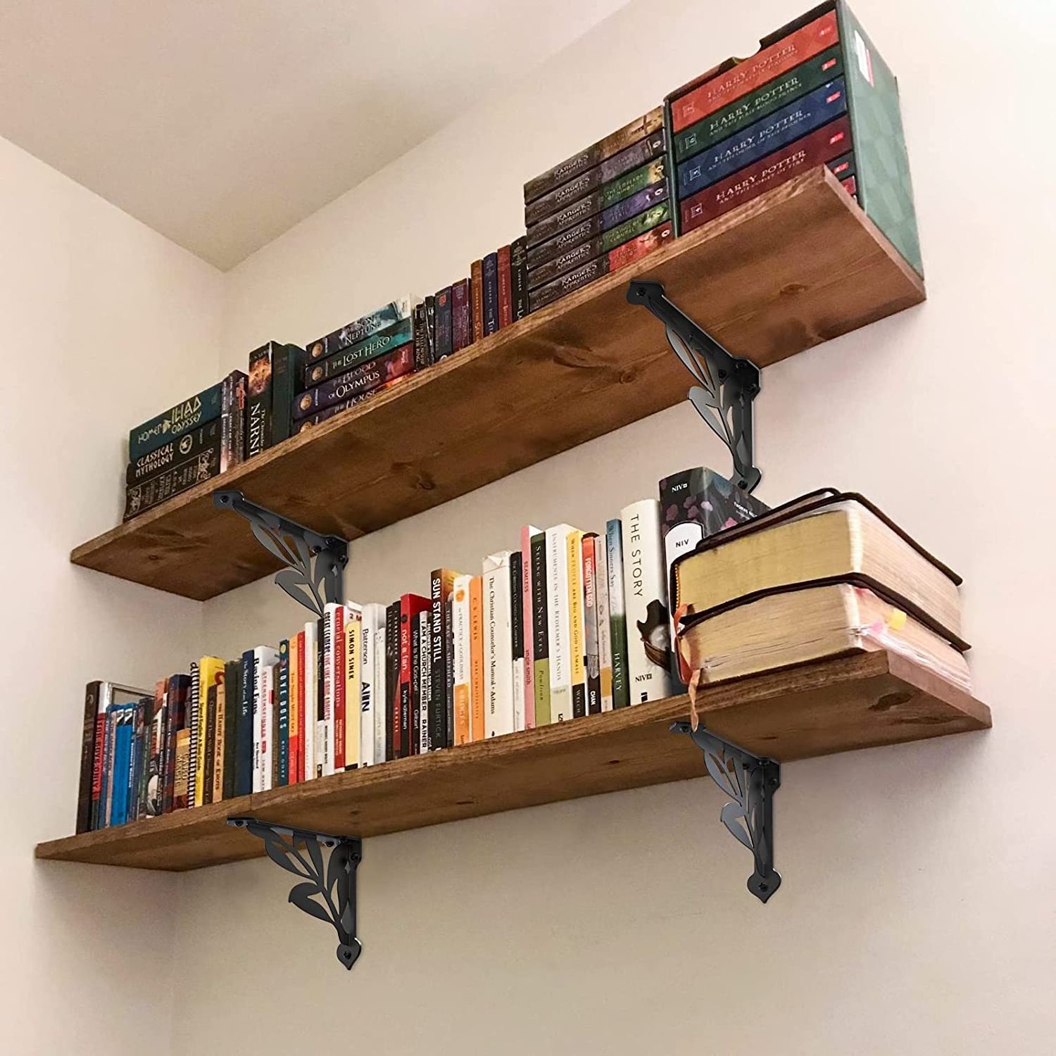 OEM L Shelf Bracket Heavy Duty DIY Open Shelving Hardware Included Iron Metal Scaffold Black Wall Floating Shelf Brackets