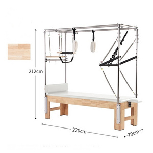 Pilates Cadillac Full Trapeze Table With 10 Springs  Push Through Bar Solid Wood Pilates Cadillac