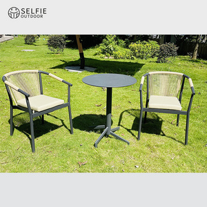 Patio Furniture Luxury Banquet Chairs Stackable Wedding Rope Chairs Aluminium Furniture Bistro Chairs