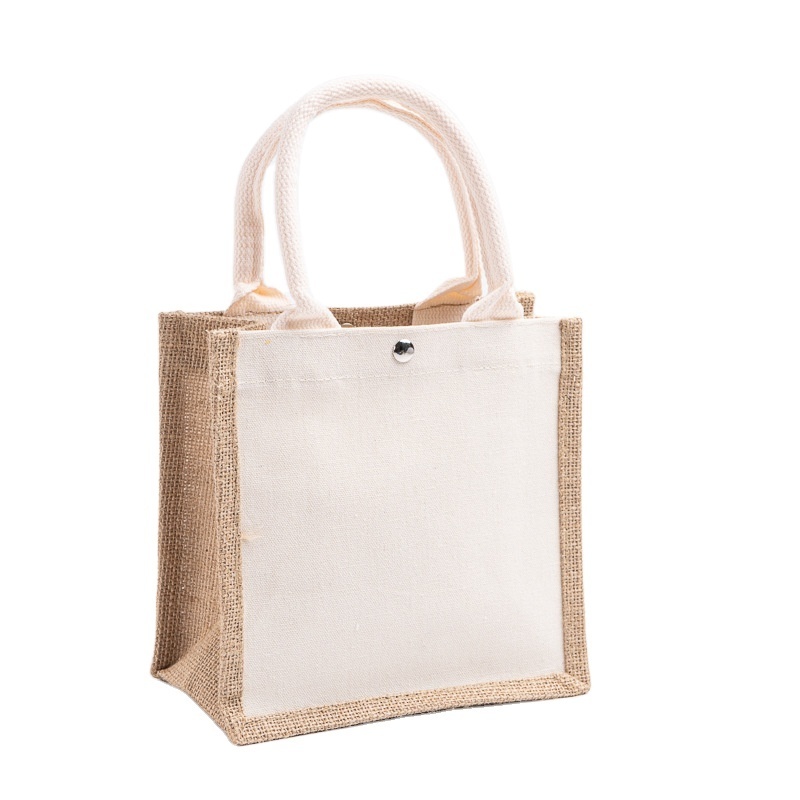 Wholesale Factory Custom Printed Burlap Handbag Eco Reusable Shopping Jute Tote Bag Linen Bags