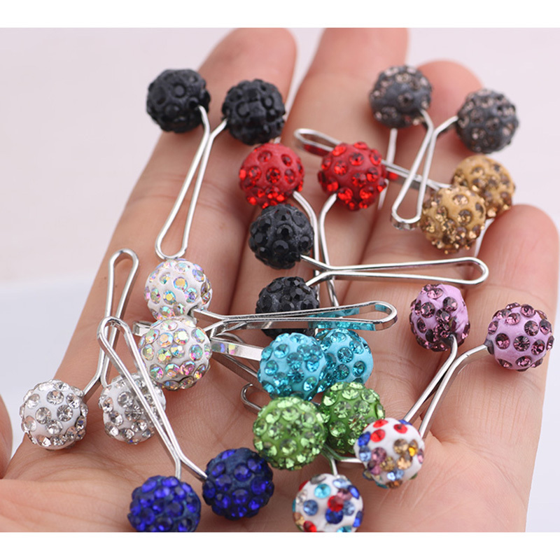 Muslim Rhinestone Scarf Clip Brooch Diamond Ball Flat Needle Hijab Safety Pin Brooch Wholesale  No broken Small Clips