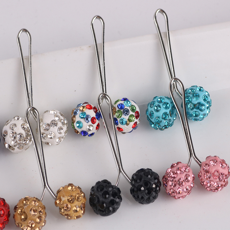 Muslim Rhinestone Scarf Clip Brooch Diamond Ball Flat Needle Hijab Safety Pin Brooch Wholesale  No broken Small Clips