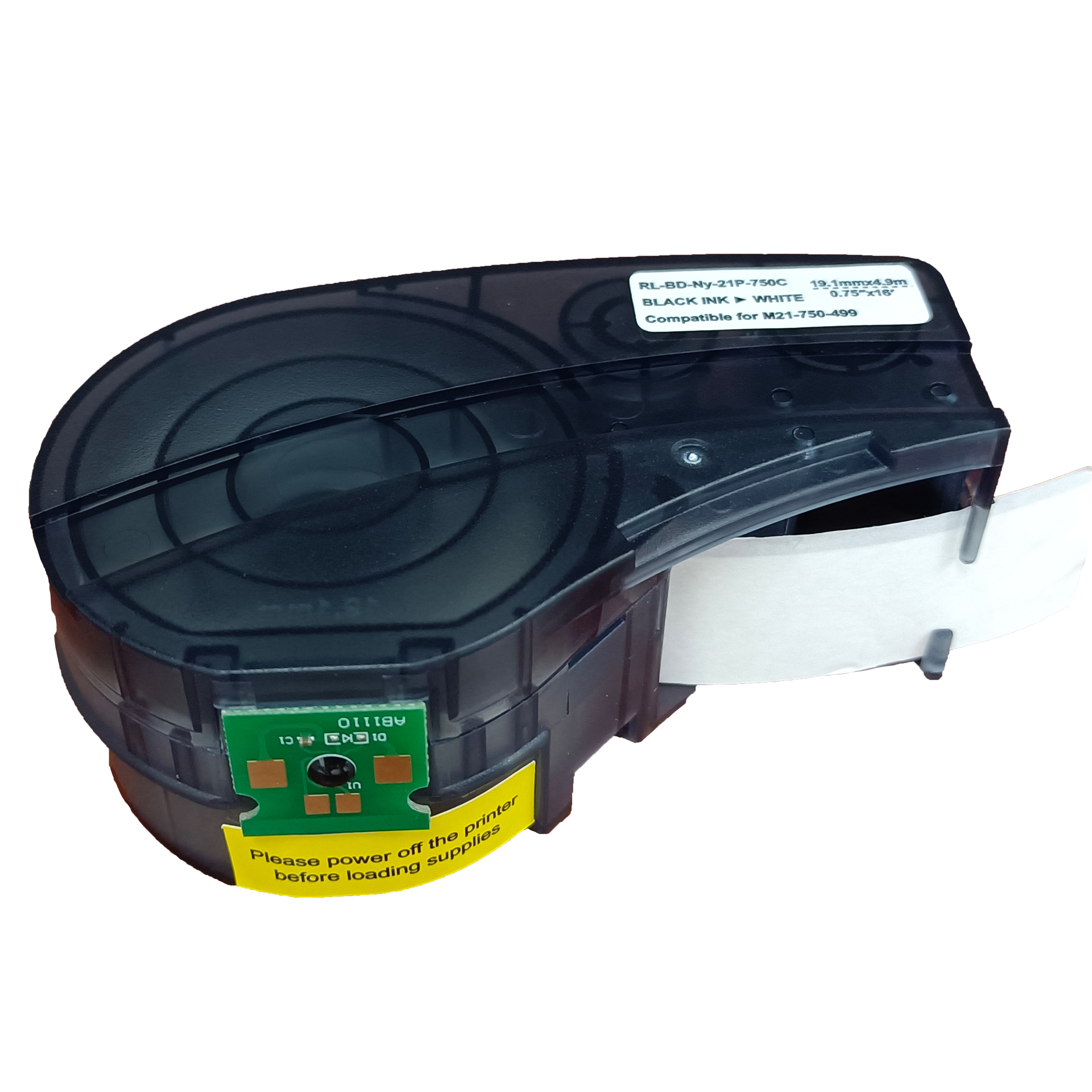 Factory wholesale Compatible For Brady Label tape M21-750-595 label Black on White Waterproof prevent bask Touch Label printer