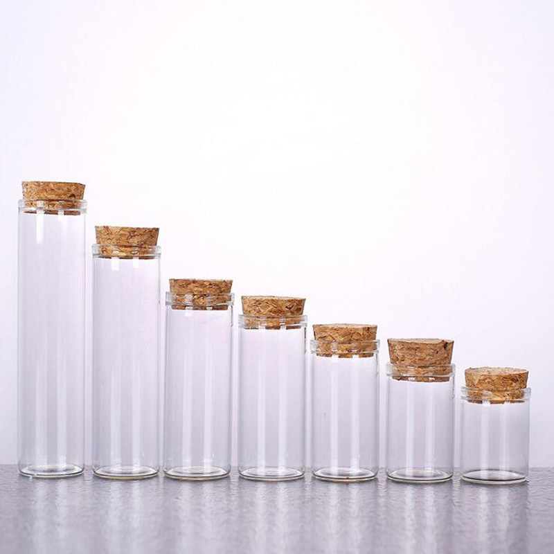 wholesale flat or round bottom borosilicate glass test tube with cork lid for lab application can customize