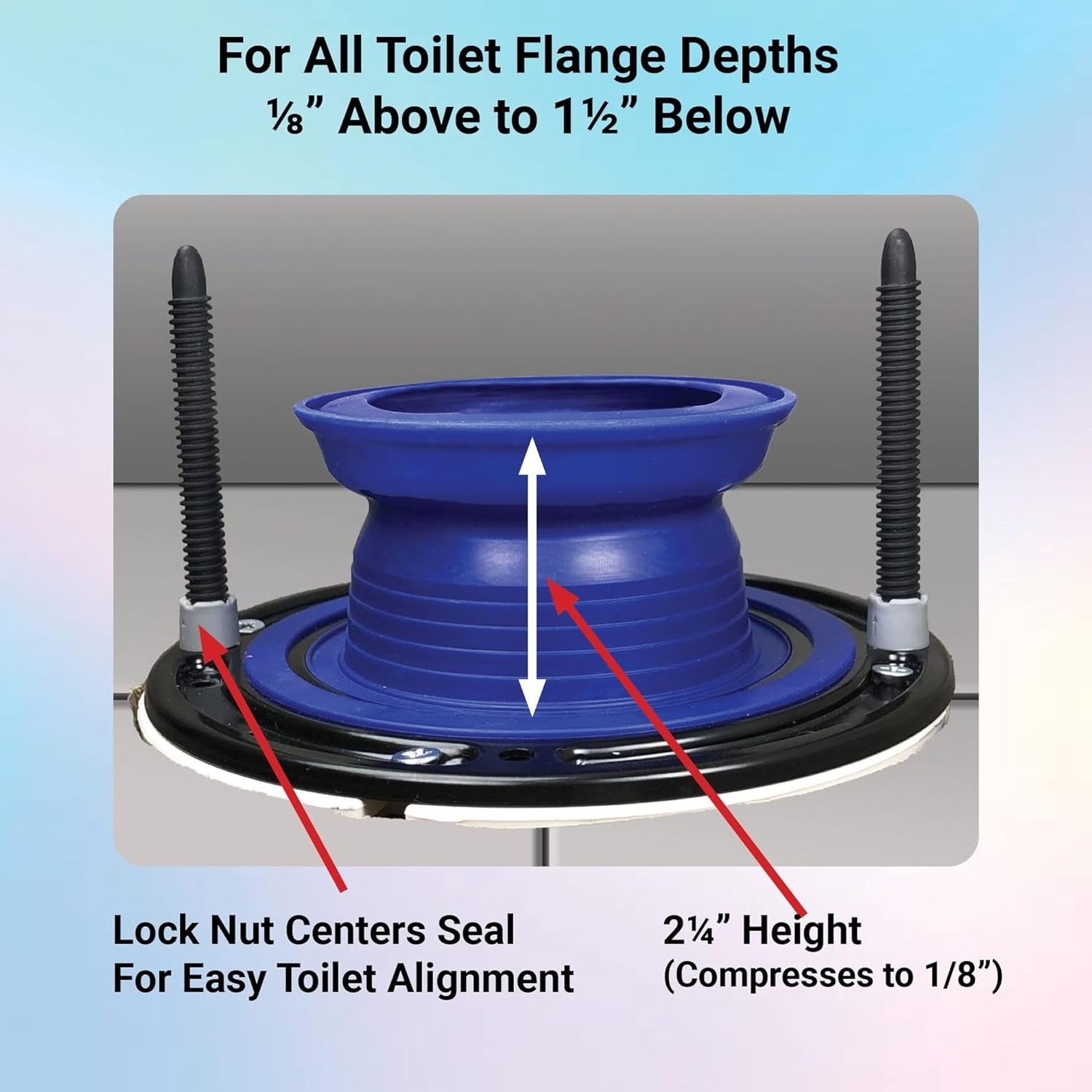 Toilet Parts: Wax Free Toilet Seal, Bolts, Toilet Bolt Caps. Universal Toilet Repair Kit. One N Done Premium T10-OND-400-DS