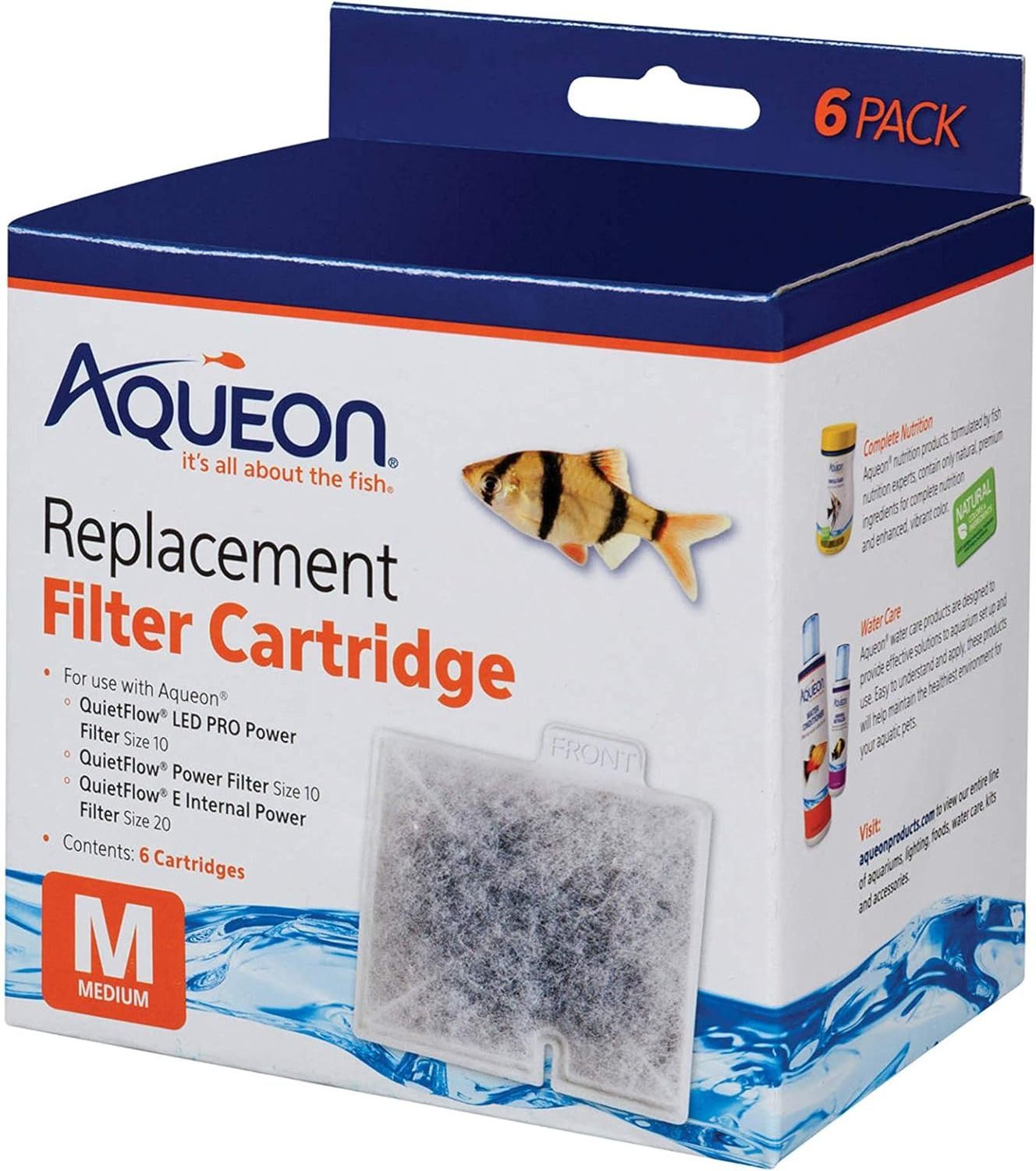 Replacement Filter Cartridges Medium - 6 pack  dual-sided, featuring dense-floss with over 25% more activated carbon