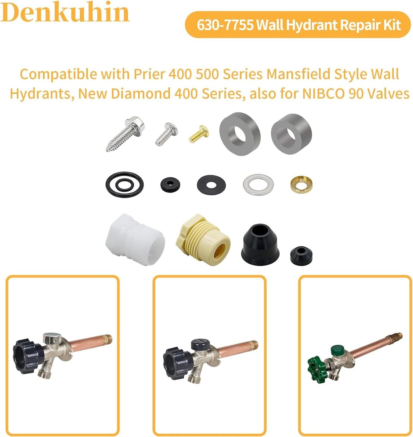 Wall Hydrant Repair Kit Compatible with Faucet Repair Kit 500 400 300 Series, Replacement for Pressure Vacuum Breaker