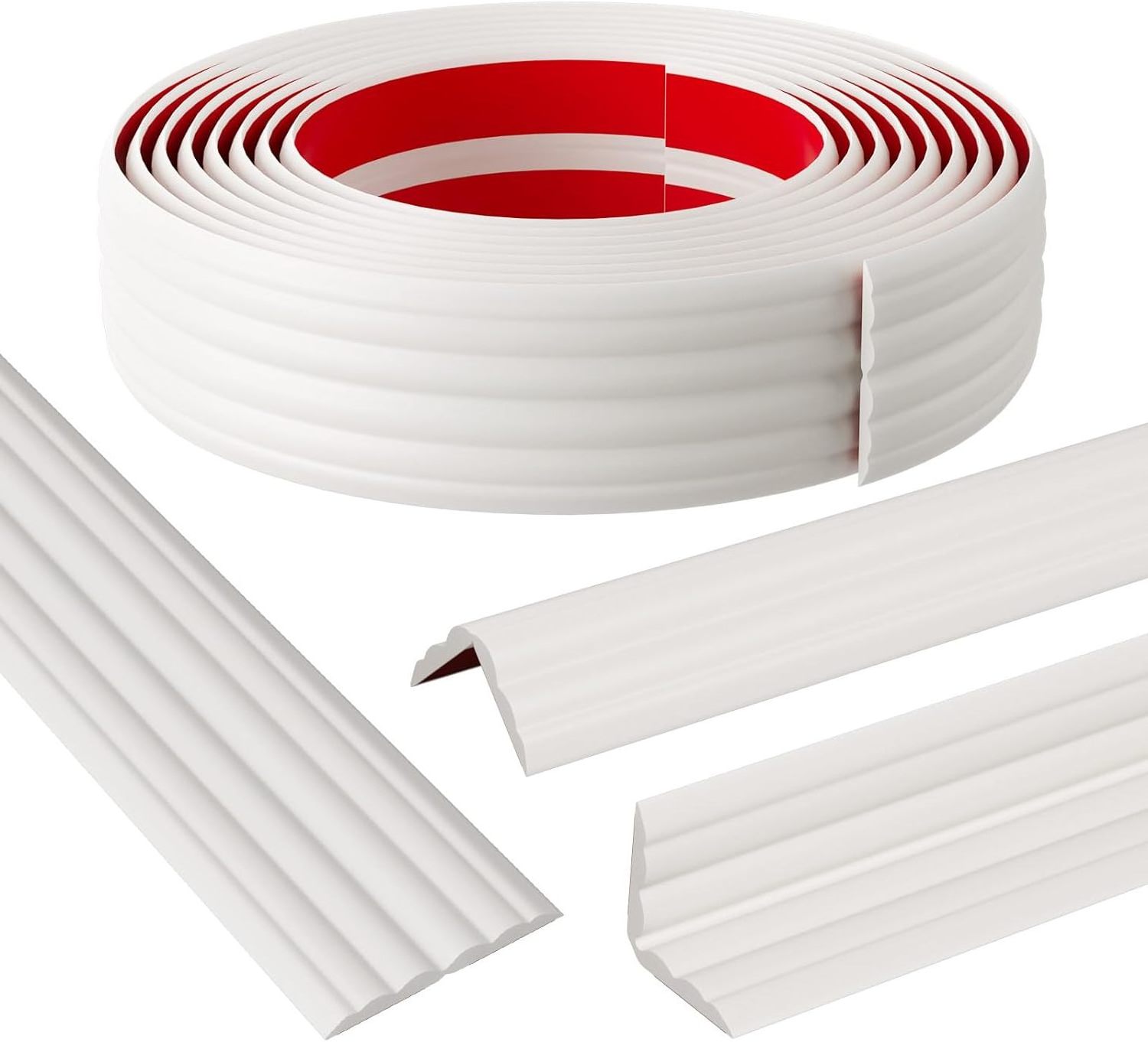 Wall Corner Protector & Edge Guard, Peel and Stick Wall Trim Moulding Inside & Outside Corner Molding Trim Caulk Strip