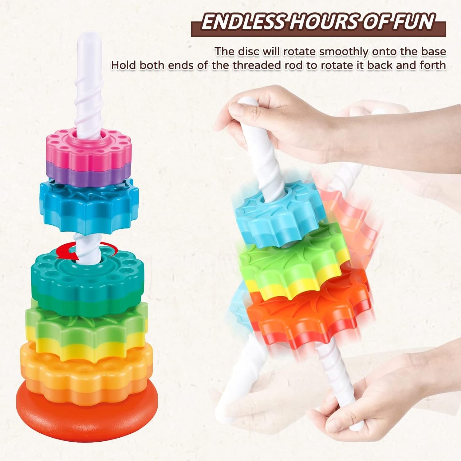 Most Selling Baby Spinning Stacking Toys for Toddlers Rainbow Ring Stacker Toys for Sale at Wholesale Prices from US