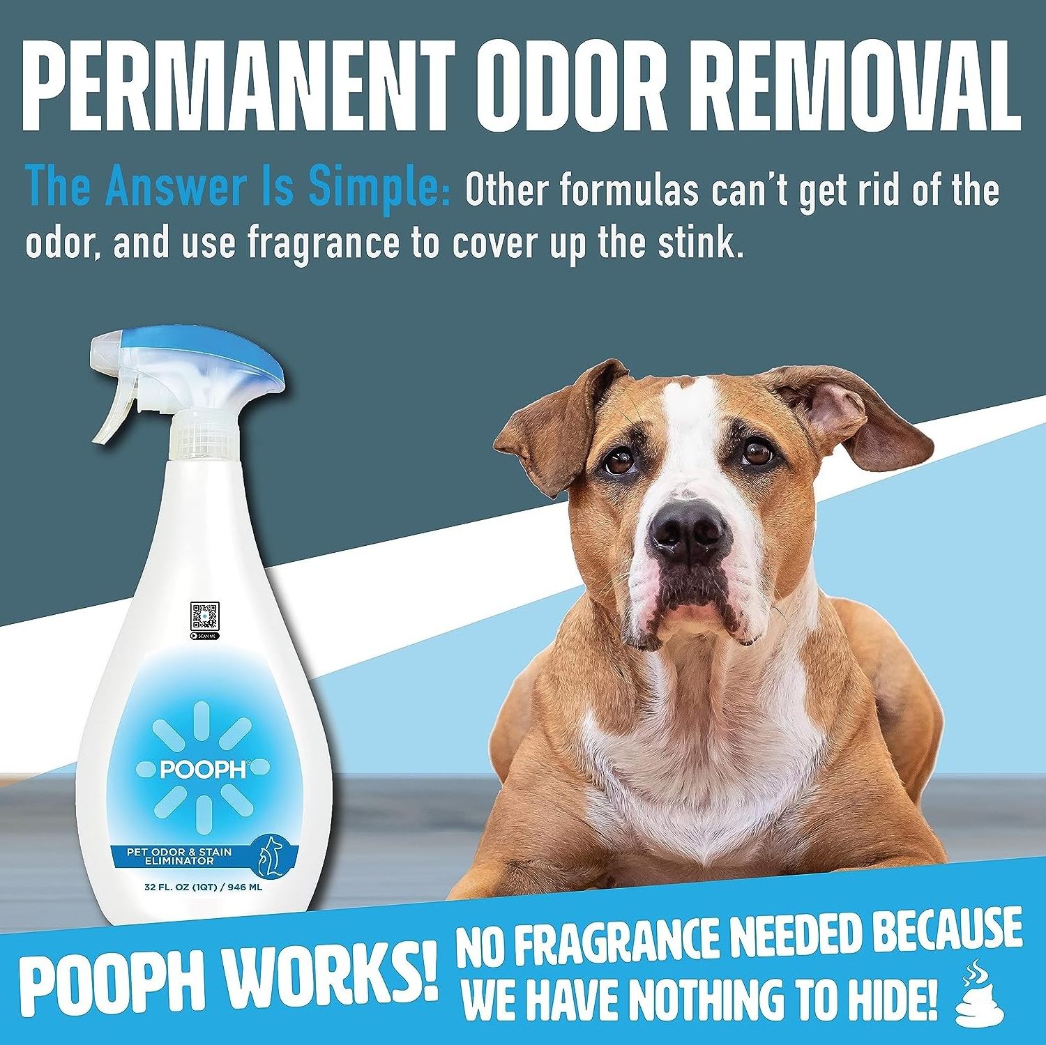 Pet Odor Eliminator, 32oz Spray - Dismantles Odors on a Molecular Basis, Dogs, Cats, Freshener, Urine, Poop, Pee, Deodorizer