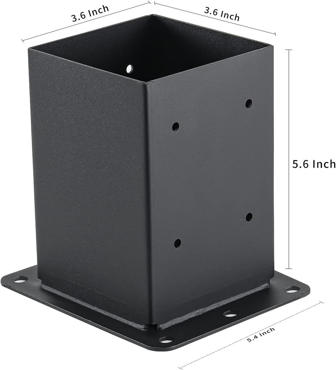 4x4 Post Base 4 Pcs, (Inner Size 3.6x3.6) Post Anchors, 13GA Thick Solid Steel & Black Powder Coated,Deck Post Brackets