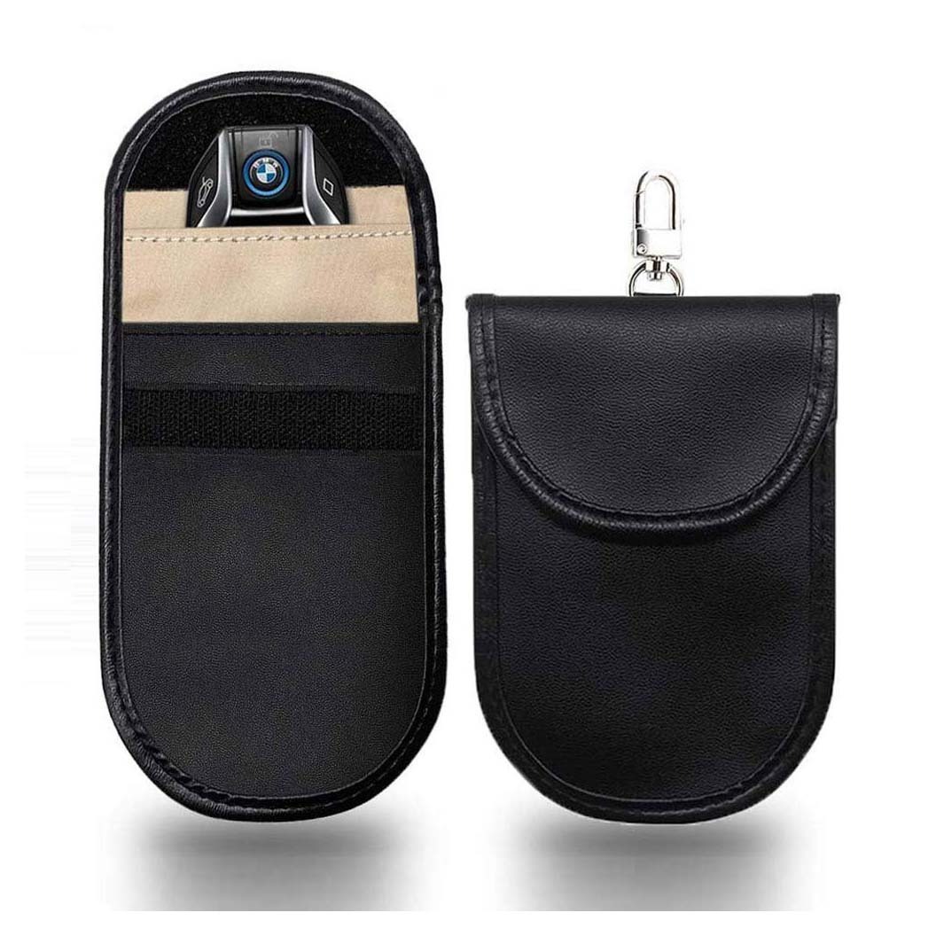 Hot Selling Anti Theft Safety Case Leather Mobile Keyless Car Key Storage Fob Rfid Signal Blocking Cage Faraday Box