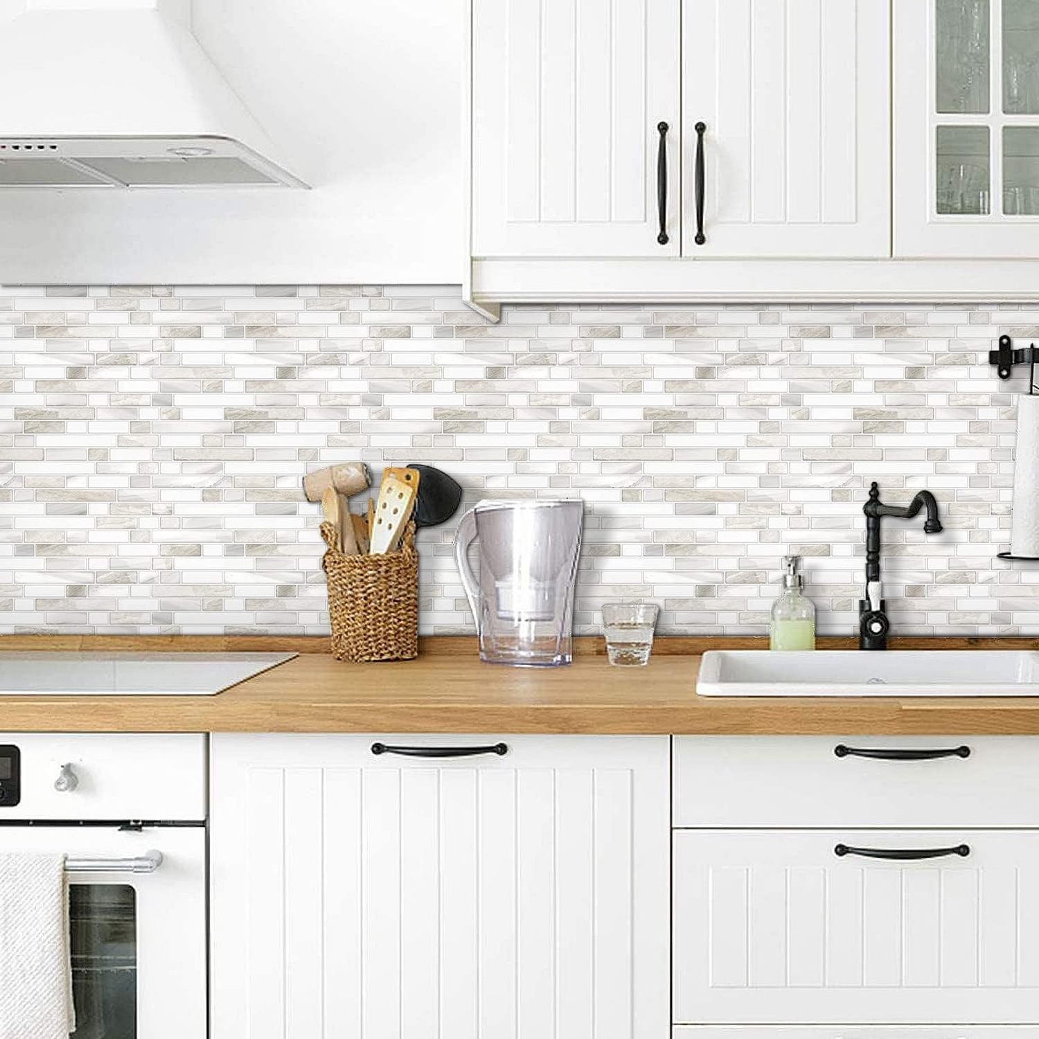 Thicker Design Peel and Stick Tile Backsplash Stick on Backsplash for Kitchen Self Adhesive Tile for Kitchen Backsplash