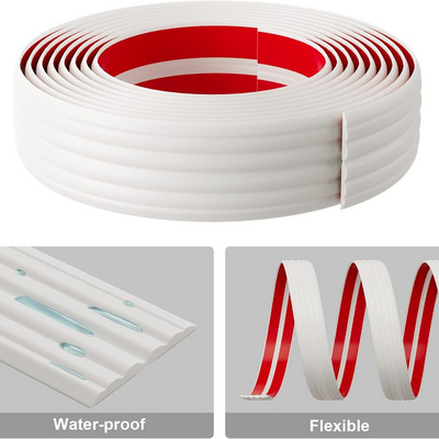 thumbnail image 2 of Wall Corner Protector 6PCS 45" Corner Molding Trim White Wood Grain Corner Trim Decorative Strips For Door And Window Frames Mirror Edges Ceramic Tiles, And Wooden Wall Edges 2 of 14