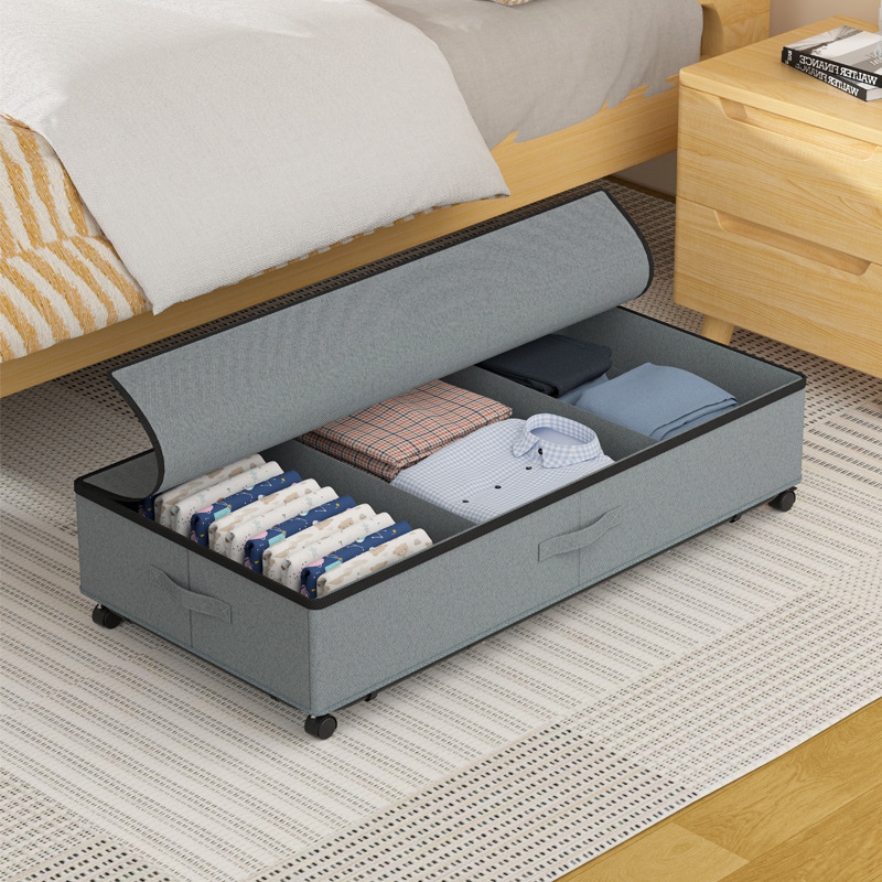 Under Bed Storage Containers with Wheels Rolling Underbed Storage Under Bed Shoe/Clothing/Bedsheet Storage