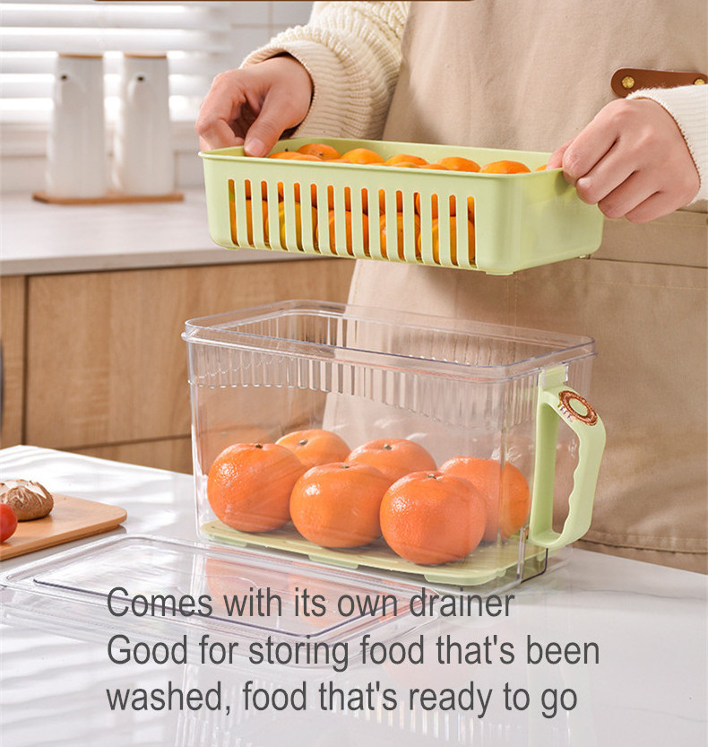 kitchen refrigerator drawer fridge storage box food grade bins fridge organizer box with handle