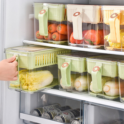 kitchen refrigerator drawer fridge storage box food grade bins fridge organizer box with handle