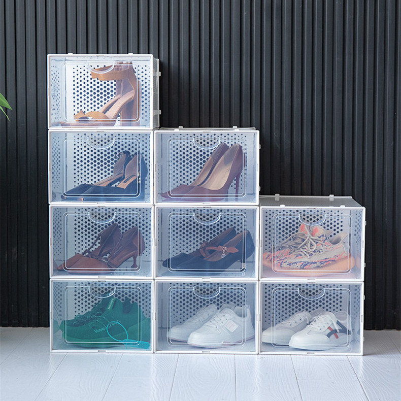 Plastic Sneaker Storage Women High Heel Shoe Storage Box Drop Front Door Storage Box for Shoe