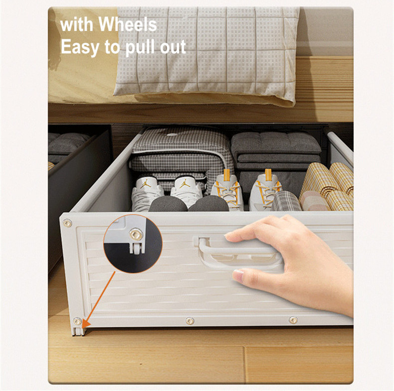 Under Bed Storage With Wheels Clear Window Underbed Storage Containers Large Space-saving Drawer for Home