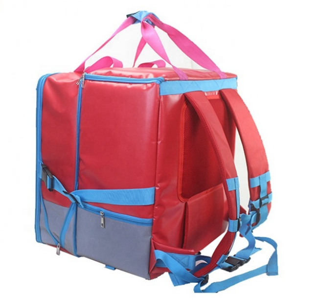 Custom Food Delivery Bag Backpack Insulated Thermal Food Delivery Bag With Sides Pockets Portable Ice Lunch Cooler Bag