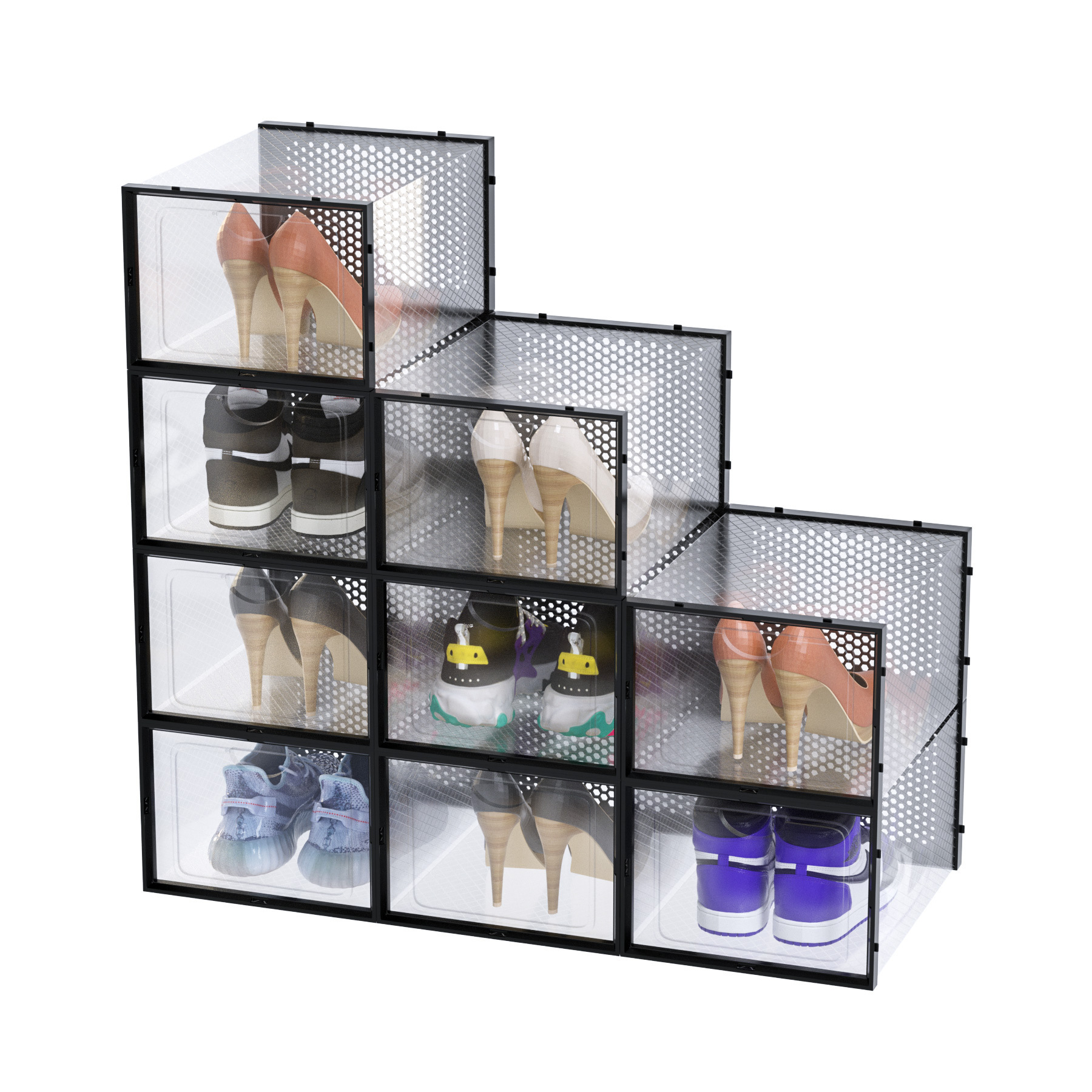 Plastic Sneaker Storage Women High Heel Shoe Storage Box Drop Front Door Storage Box for Shoe