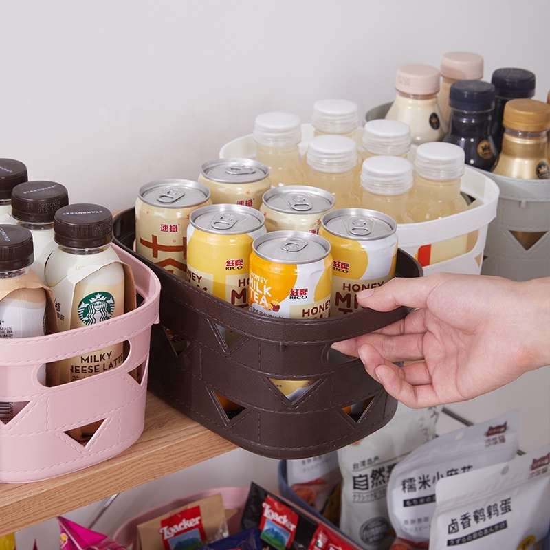 Storage Plastic Baskets, Plastic Weave Basket for Organizing