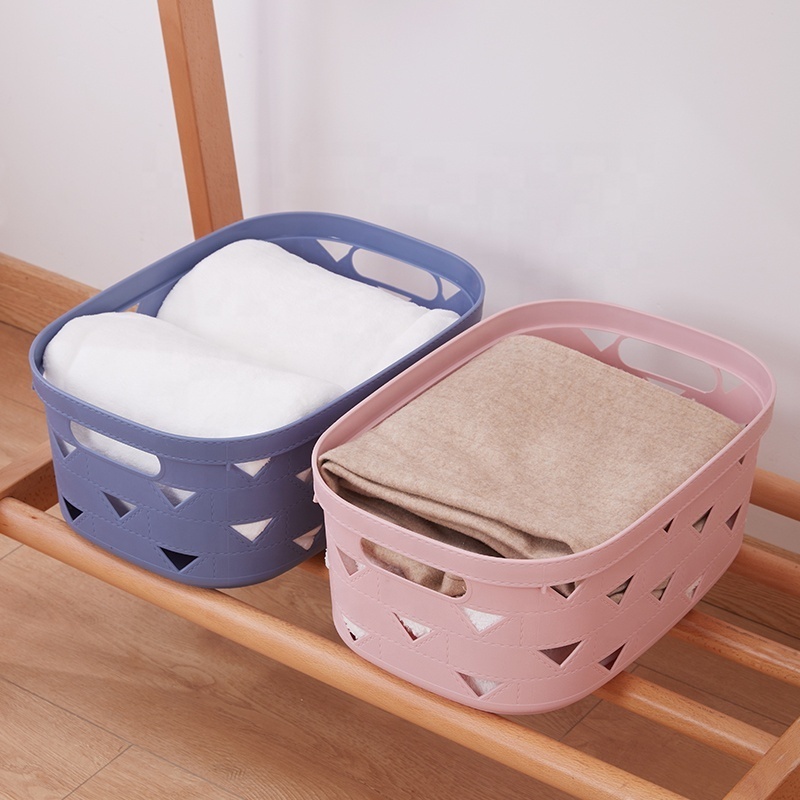 Storage Plastic Baskets, Plastic Weave Basket for Organizing