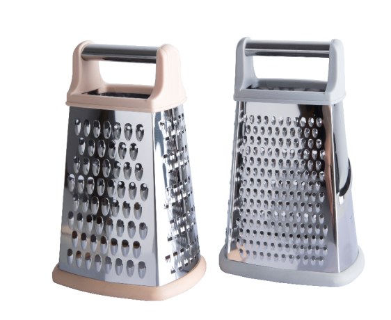 4 Sided Stainless Steel Professional Box Grater Best for Parmesan Cheese, Vegetables, Ginger