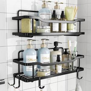 2 Pack Adhesive Shower Caddy No Drilling Rustproof Shower Organizer for Inside Shower & Kitchen Storage