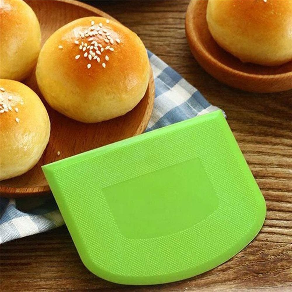 Dough Scraper Bowl Scraper,Food safe Plastic Dough Cutter Flexible Practical Bench Scraper Multipurpose Food Scrappers