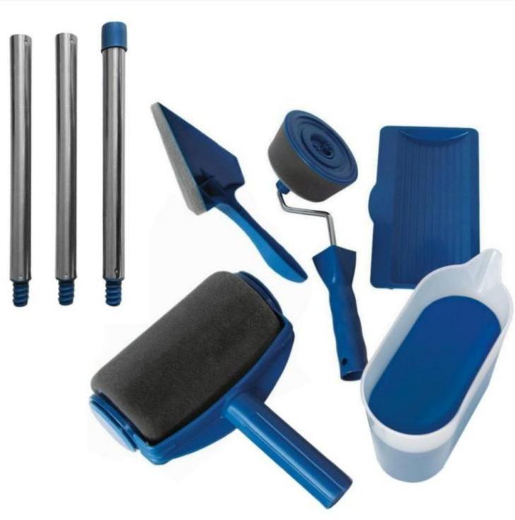 2022 New Professional Paint Roller Set 6pcs Painting Roller Wall Painting Brushes Decorating Runner Pro (Blue)