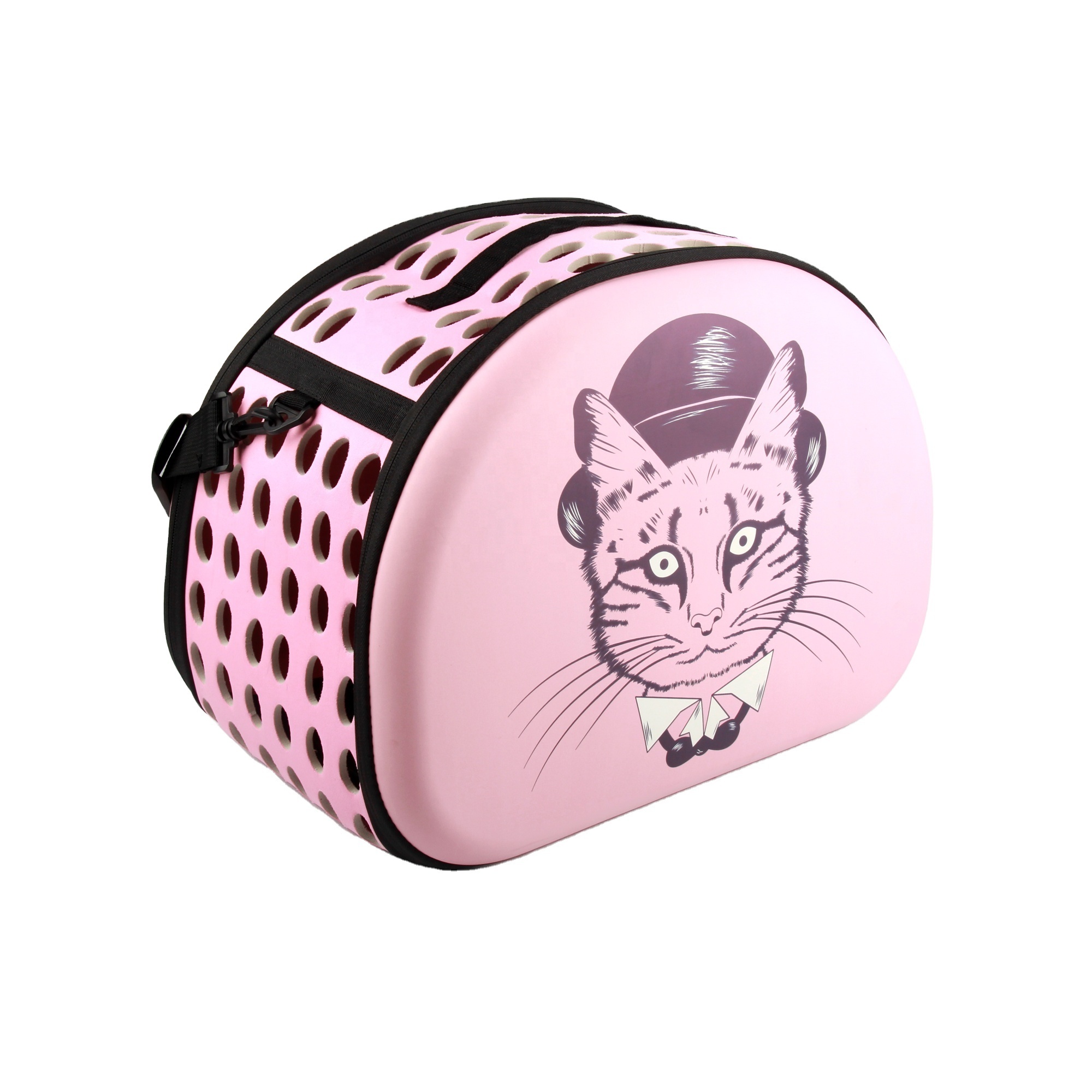 Pink Cat Bag Cute Polyester Waterproof Travel Backpack Outdoor Pet Carrier For Small dogs cats