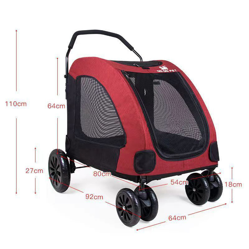 Outdoor pet carts ultra lightweight foldable detachable widened care Pet Dog Stroller Wheel Pet Stroller fit large dog