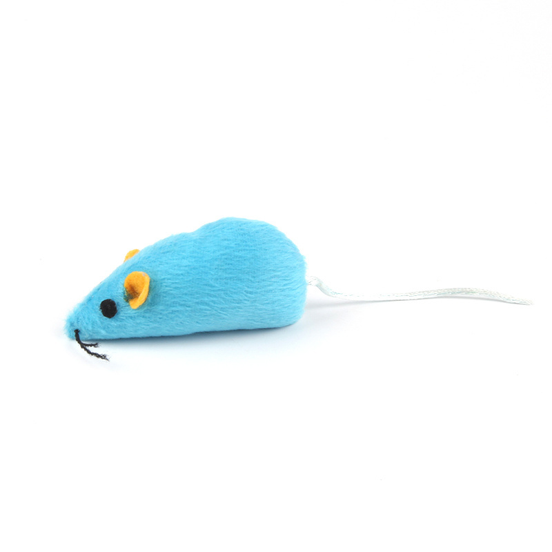 Sky blue plush mouse pet toy soft comfortable eco-friendly bite resistant cat interactive sounding molalr toys