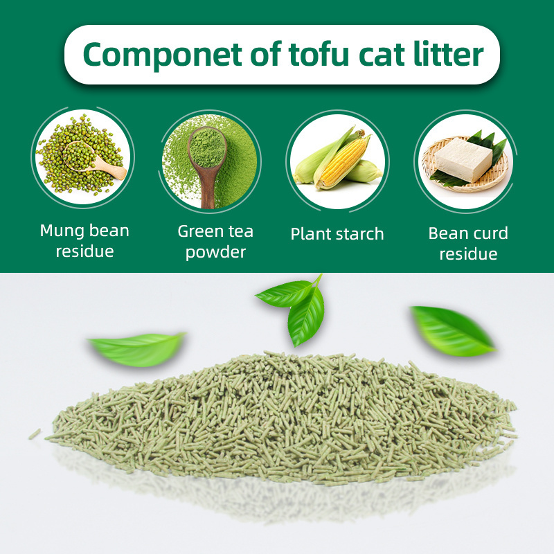 Factory wholesale custom package LOGO Eco-friendly tofu cat litter easy cleaning Quickly absorb water tofu cat litter