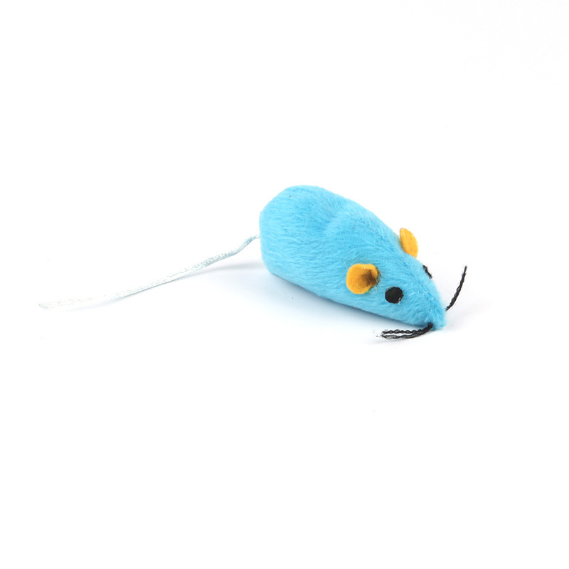 Sky blue plush mouse pet toy soft comfortable eco-friendly bite resistant cat interactive sounding molalr toys