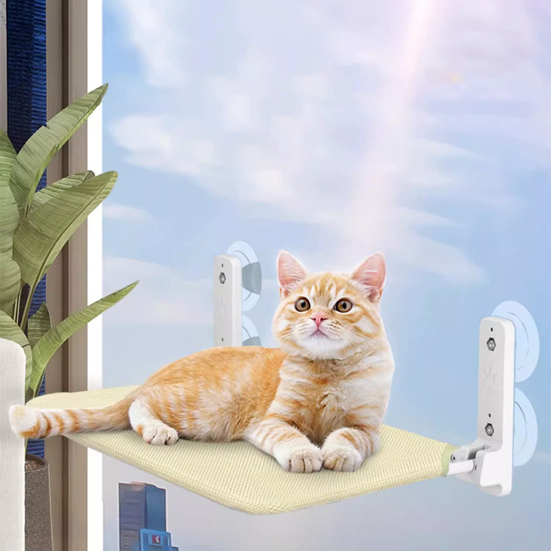 Cordless Sucker Metal Iron Frame Cat Mounted Bed Hammock Cat Window Perch For Cats